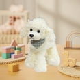 thumbnail image 6 of Scarf Poodle Plush Toy - 11" Realistic Stuffed Dog with Knitted Scarf | Soft Weighted Animal Doll for Kids & Collectors | Birthday/Wedding Gift for Pet Lovers(White/Pink/Brown), 6 of 6