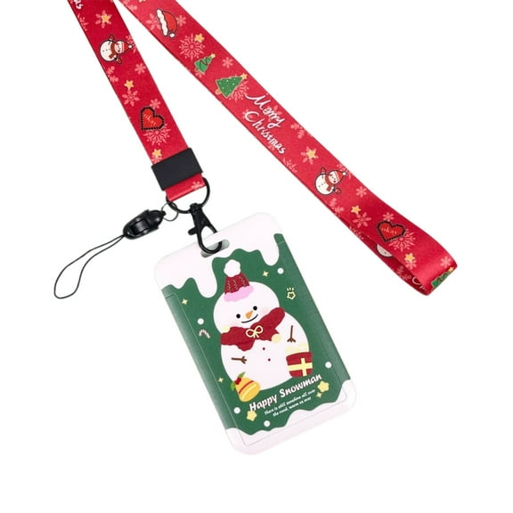 Christmas Neck Strap Card Holder Neck Lanyard Snowman Key Badge Lanyard