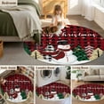 thumbnail image 6 of Merry Christmas Round Area&nbsp;Rug 3ft Snowman Xmas Tree Red Buffalo Plaid Non-Slip&nbsp;Washable Circle Rugs Soft Felt Indoor Floor Mat for Bedroom Kitchen Living Room Bathroom, 6 of 9