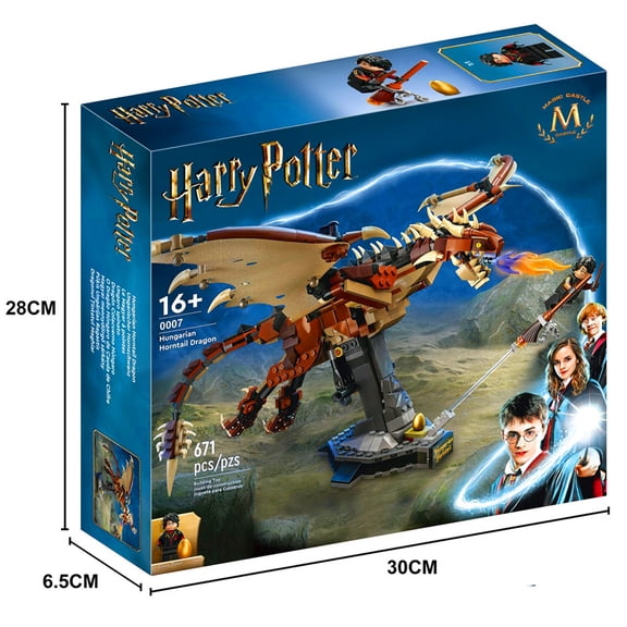 Building Block Dragon Model Kit, Hungarian Horntail Collectible Building Toy, 671‑Pieces Creative Construction Set for Teen & Adult Collectors, Displayable Home Decor Gift