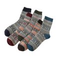 thumbnail image 1 of Calcetines Witner para hombre, gruesos y cálidos, de lana, estilo retro, de alta calidad, juego de 5 pares, calcetines para mujer, modelos para parejas, talla única, 1 of 5
