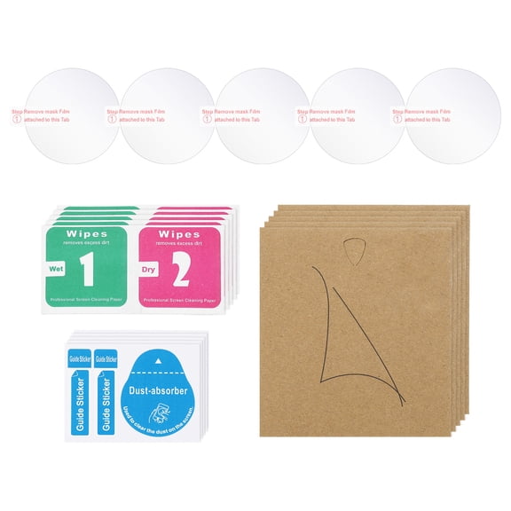 Uxcell 5pcs Watch Glass Screen Protector 39mm 9H High-Alumina Tempered Glass Anti-Blue Light HD Round Smart Watch Dial Crystal Face Protective Film with Dust Removal Sticker