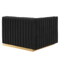 thumbnail image 6 of Modular Loveseat Sofa Couch, Gold Black, Velvet, French Living Lounge Cafe Lobby Hospitality Restaurant, Modern Contemporary Boutique HB34158, 6 of 11