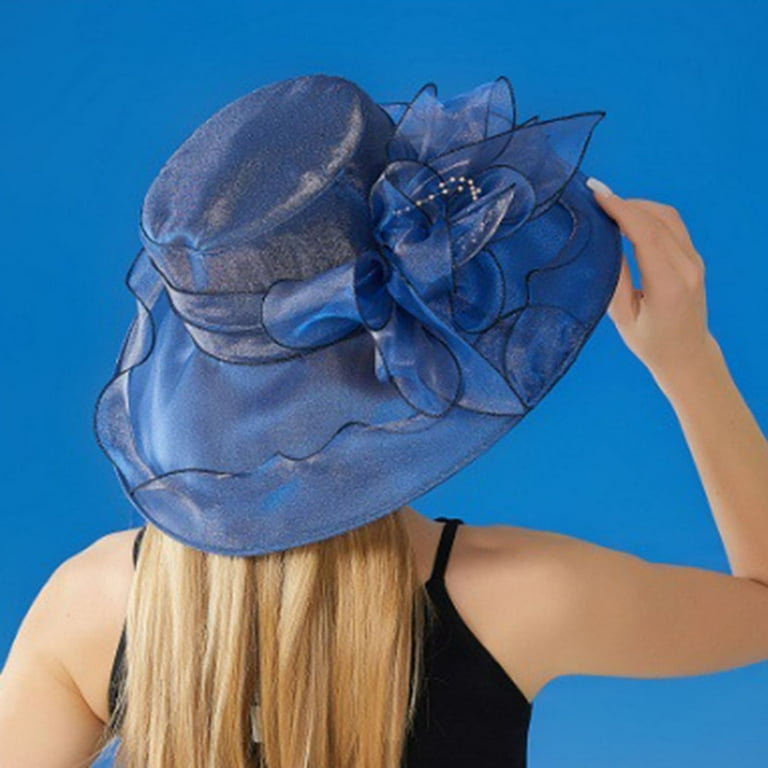 blue dress with fascinator SOFIA FASCINATOR HAT - Cornflower and Light Blue