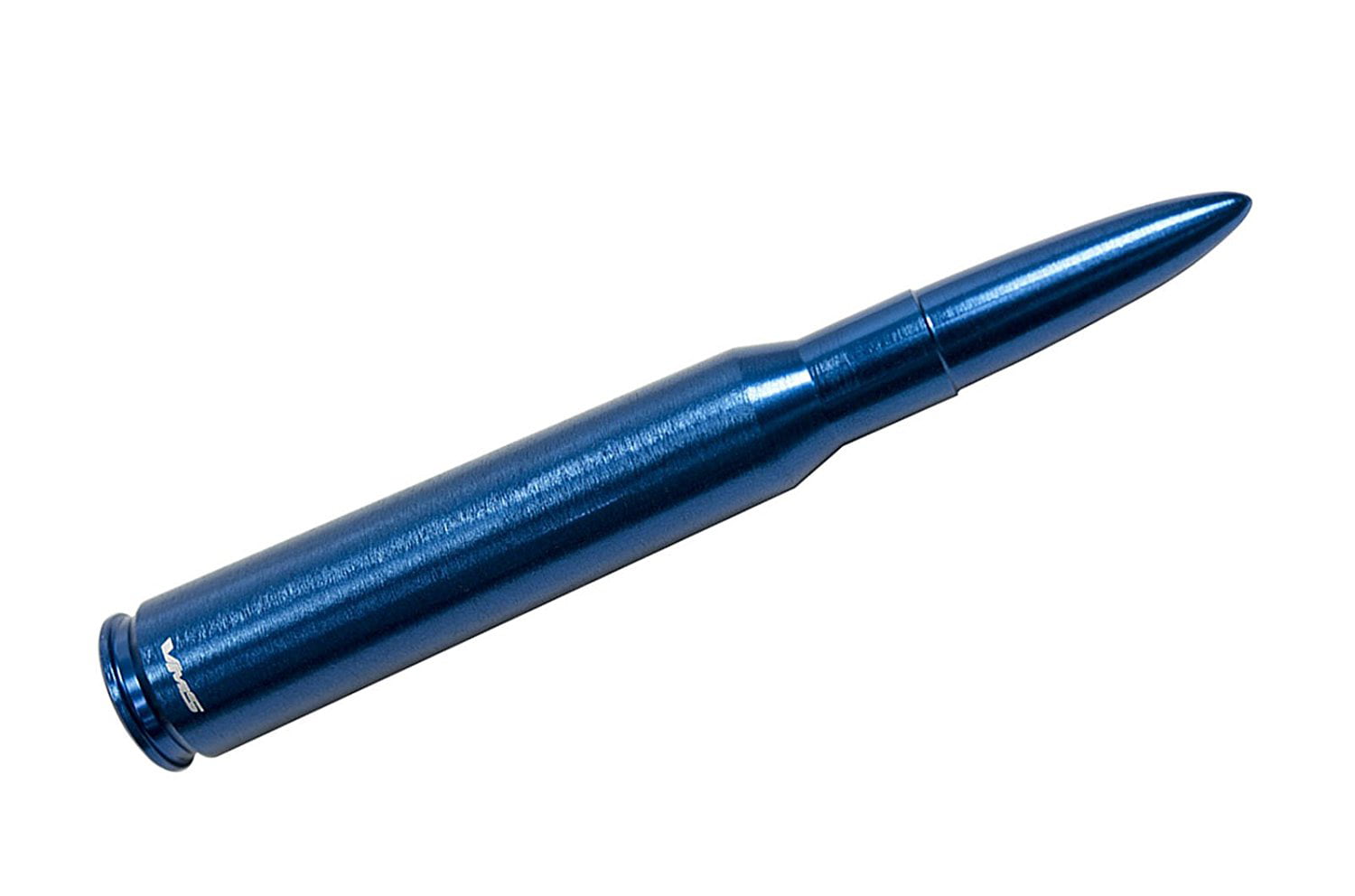 VMS Racing 50 Cal Caliber CHROME BLUE TIP BULLET ANTENNA in Heavy Gauge CNC Machined Billet Aluminum Short Compatible with Toyota Tundra 1999-2019