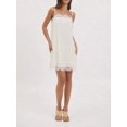 thumbnail image 4 of White Women Silk Lace Trim Spaghetti Strap Slip Dress Y2K Mini Cami, 4 of 6