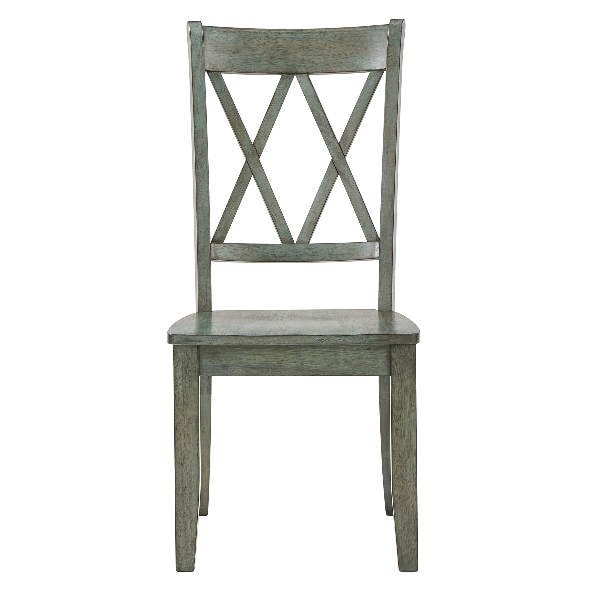 Weston Home Farmhouse Wood Dining Side Chair, Antique Sage (Set of 2)
