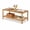 Rustic Brown, variant on Furnibear 2 Tier Boho Rectangular Coffee Table with Rubber Wood Frame and Faux Rattan Open Storage Shelf for Living Room Home Office, Rustic Brown