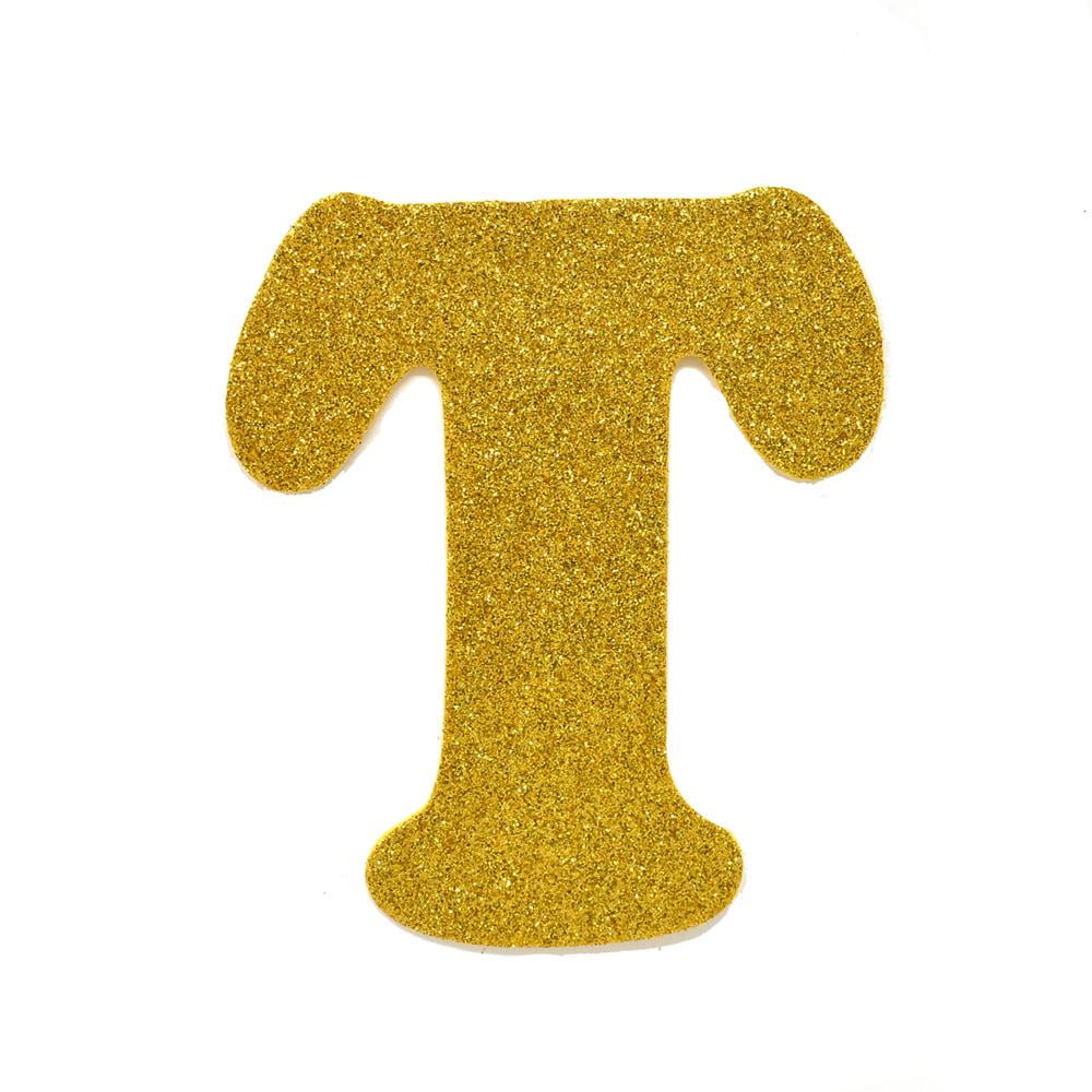 eva glitter foam letter cut out t gold 4 12 inch 12 count