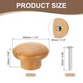 thumbnail image 2 of Uxcell 2 Pack Round Wood Drawer Knob, 1 5/8" Diameter Round Head Dresser Knobs Wooden Knobs with Screws for Furniture Drawer Dresser Wardrobe Cupboard, Beech, 2 of 6