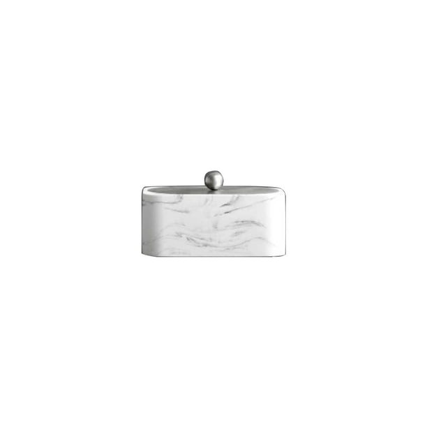 Advancent Jabonera, caja de resina, dispensador de textura, herramientas, bandeja de soporte para interiores, juego de baño, decoraciones para Juegos de accesorios de baño Caja de palitos de algodón