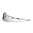 thumbnail image 4 of 14K White Gold Ring Band with Stones (06) June Garnet (Rhodolite) Marquise Red, Size 8, 4 of 5