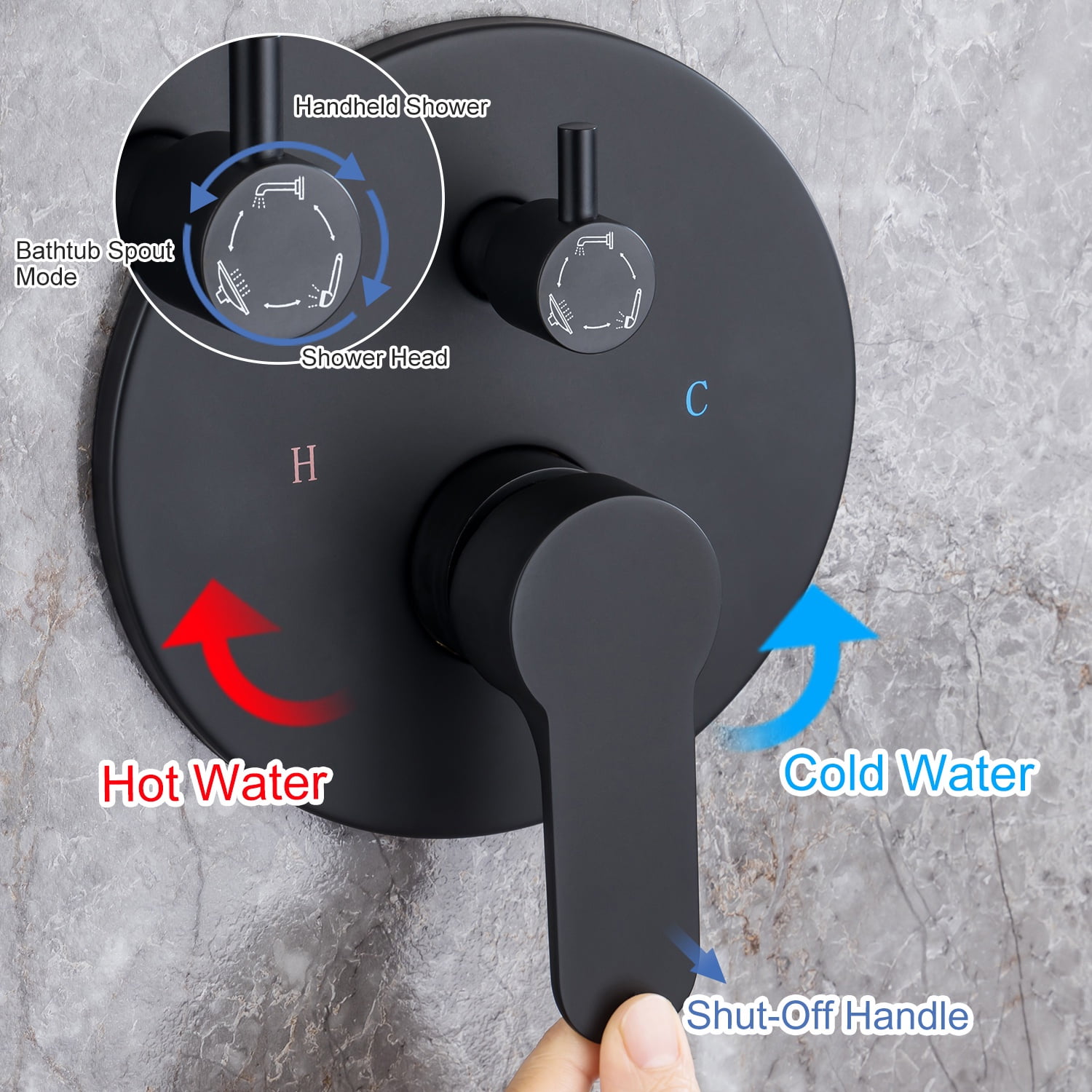 Rainlex One-Handle 1-Spray Matte Black Bathtub Shower Faucet