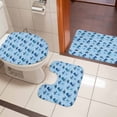 thumbnail image 5 of Summer Marine Life Bathroom Rugs Set Ocean Octopus Sharks Starfish White Bubble Non Slip Absorbent Soft Bath Mats 3 Piece Set with Bathroom Rug, U-Shaped Floor Mat, Toilet Seat Cover Small Size, 5 of 9