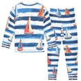 thumbnail image 2 of FORMRS Long Sleeve Top and Pants Pajama Set for Niños 2-Piece Sleepwear, Sizes 18M-8Y, Blue Sailboats, 2 of 6
