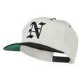 thumbnail image 2 of Old English N Embroidered Flat Bill Cap - Natural Black OSFM, 2 of 5