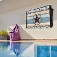 thumbnail image 6 of Outdoor TV Cover 52 to 55 Inches, Texas Star Countryside Star Farmhouse Wood Grain Waterproof and Weatherproof TV Cover with Remote Control Pocket, Flat Screen TV Cover Protector for Outside TV, 6 of 6