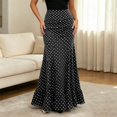thumbnail image 2 of CAIXIA Womens Maxi Skirt 2026 Summer Flowy Polka Dot Floral High Waisted Mermaid Office Work Spring Long Slip Skirts, 2 of 5