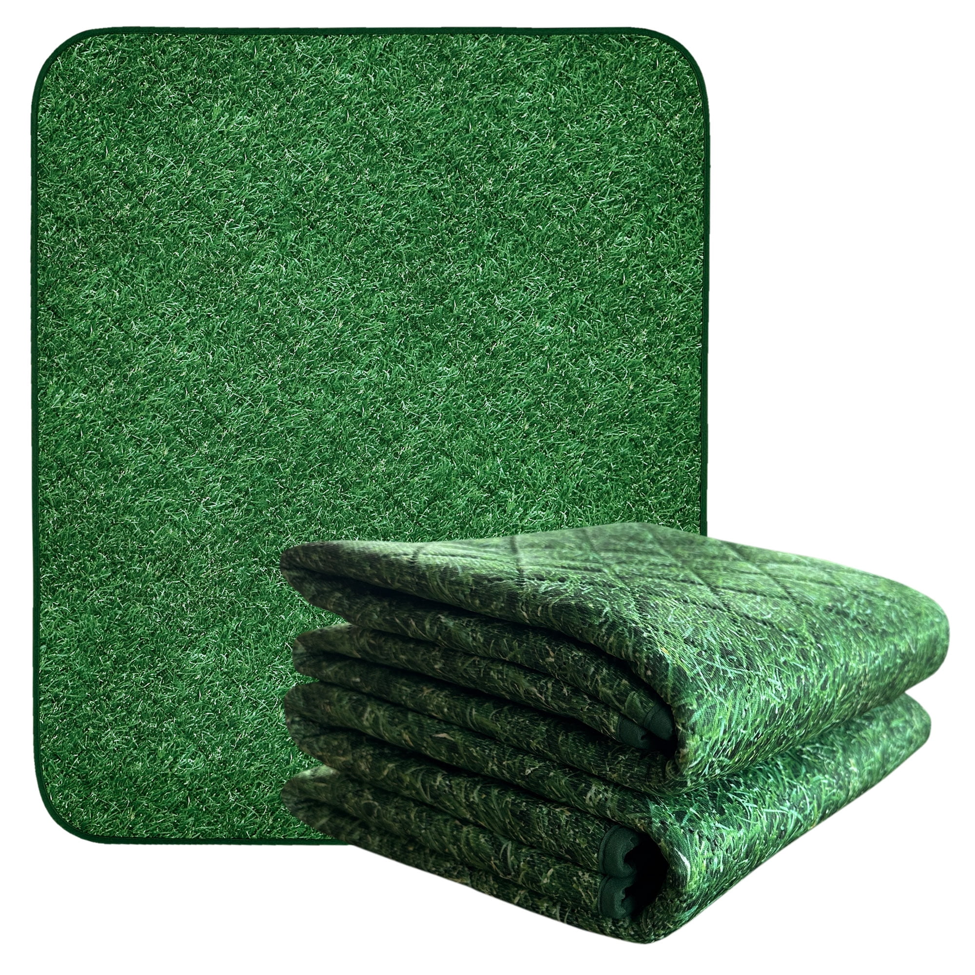 PawLyfe Dog Pee Pads, Reusable Puppy Pads, Pet Training Pads, Large Dog Pee Pad, Waterproof Pet Pads for Dog Bed Mat, Whelping Pads, Two 30"x36" Pads with Printed Grass Design