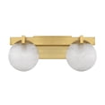 thumbnail image 2 of Darien 2-Light Bathroom Vanity Light in Warm Brass, 2 of 6