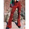 thumbnail image 5 of Flare Yoga Pants for Women - Soft High Waist Bootcut Leggings Tall & Long Leopard Flared Pants Red Leopard XL, 5 of 9