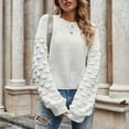 thumbnail image 4 of BONIXOOM Fall Sweaters Modern Fit Sweater Pullover Casual Crew Neck Womens Sweaters Cardigan White L(US:8), 4 of 8