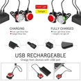 thumbnail image 3 of 2PCS LED Bike Light Set, Front Headlight and Rear Bicycle Tail Light with 4 Light Modes, IPX4 Water Resistant, USB Charging, 3 of 5