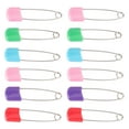 thumbnail image 1 of NIYANGLE 12Pcs Diaper Stainless Steel Safety Pins with Rustproof Material and Assorted Color Plastic Locks, 1 of 5