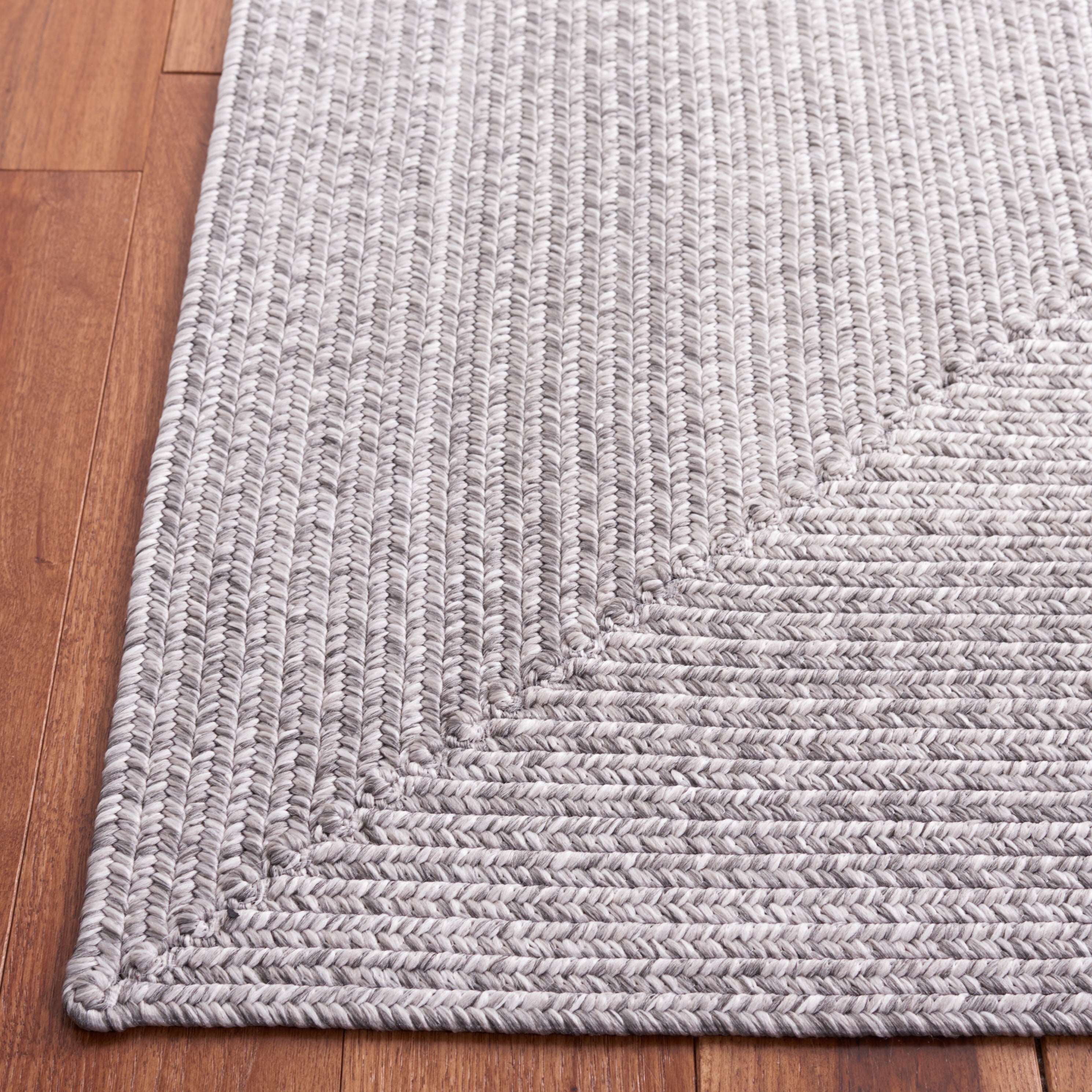 SAFAVIEH Braided Evangeline Bordered Machine Washable Reversible Runner Rug, Grey, 2'3" x 16'
