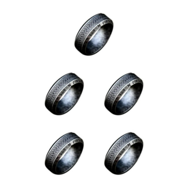 Sonducket Anillo de acero vintage unisex para personas a la moda Anillo para hombres Regalos para amigos Anillos Plata antigua 11 Type2 NO2
