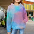 thumbnail image 2 of Mercatoo Girls Ribbed Hoodie Clothes Cute Cotton Soft Pullover Sweatshirts Teen Kids Long Sleeve Hoodie Tops with Pockets, 2 of 7