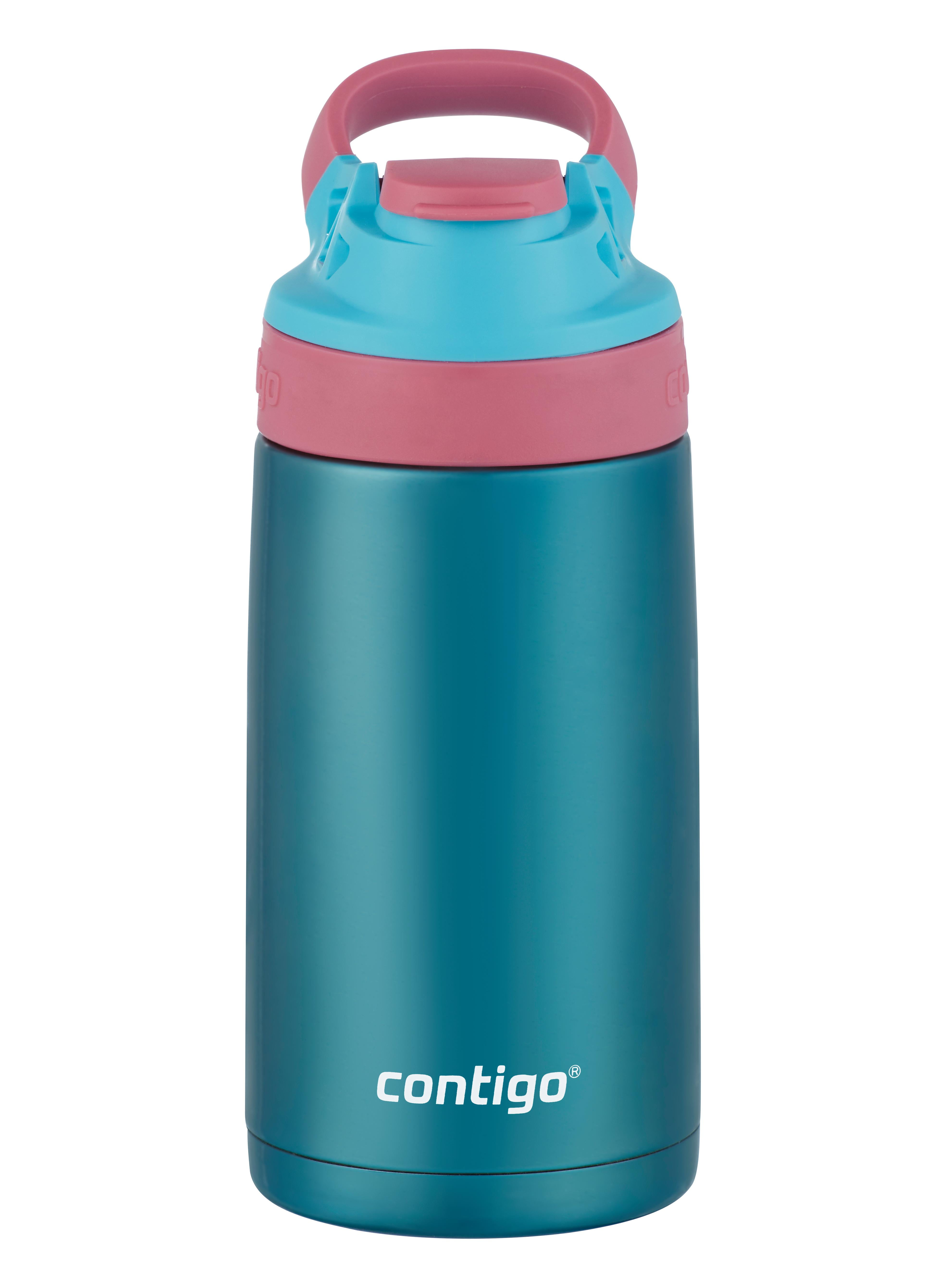 Contigo Kids’ Casey Stainless Steel Water Bottle with Spill-Proof  Leak-Proof Lid, Orange, 13 oz.