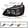 thumbnail image 3 of Spec-D Tuning LED Halo Glossy Black Housing Smoke Lens Projector Headlights Compatible with 2001-2003 Honda Civic 2/4 Door, Left + Right Pair Headlamps Assembly, 3 of 5