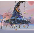 thumbnail image 2 of BinKFF Witch Hats for Halloween Porch Decor, Witch Acrylic Stained Glass Window Hanging Sun Catcher Decor Stained Panel Hangings Wall Halloween Decor, for Friends and Family, 2 of 9