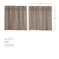 thumbnail image 4 of VHC Brands Grain Sack Blue Stripe Vintage Farmhouse Kitchen Curtain Tier Set 24x37, 4 of 6