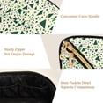 thumbnail image 5 of FORMRS Makeup Bag Travel Cosmetic Organizer for Women Fold Flat Zipper Pouch with Handle, Green Triangles Pattern, 5 of 8