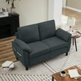 thumbnail image 4 of Soscana Loveseat with Storage Side Pockets, 2 Seat Sofa Love Seat Small Couch for Living Room Bedroom Apartment Office Studio,Dark Gray, 4 of 8