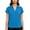 Blue, variant on Women's Polyester Blend Collared Rolled Cuff Short Sleeve Button Down Blouse Solid Color Spring Summer Casual Tops for Everyday Wear S-XXL