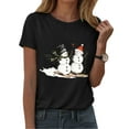 thumbnail image 6 of larppty Christmas Shirts for Women 2025 Family Snowmen Graphic T Shirts Short Sleeve Funny Xmas Holiday Print Tee Tops (Black, XL), 6 of 8