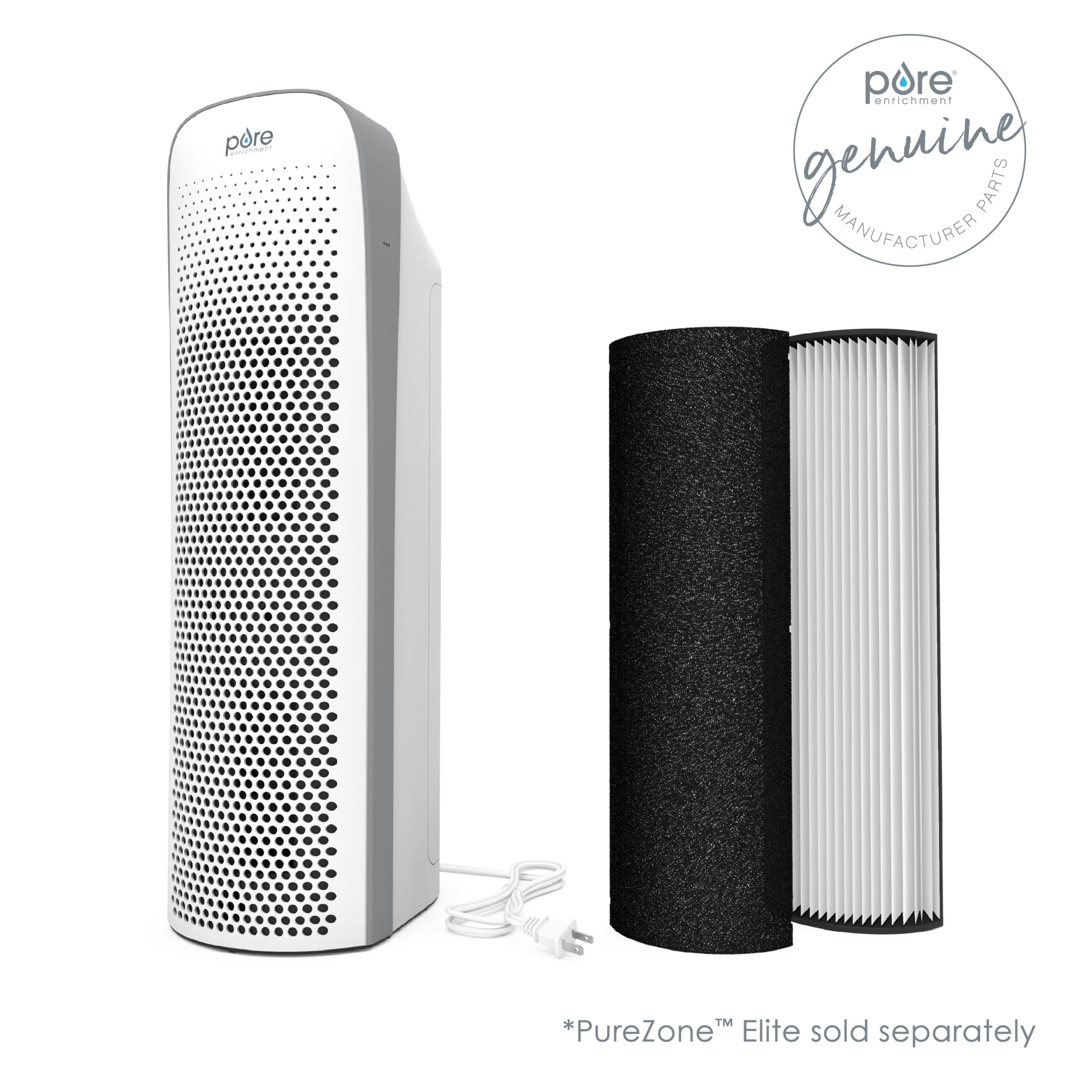 Pure Enrichment Genuine 2-in-1 True HEPA Replacement Filter for the PureZone Elite 4-in-1 Air Purifier (PEAIRTWR)