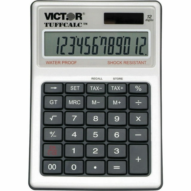 Victor Technologies Calculadora TuffCalc™ de 12 Dígitos Resistente Al Agua, Multicolor