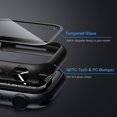 thumbnail image 2 of [Paquete de 2] Estuche para Apple Watch Series 7 de 45 mm con protector de pantalla, cubierta protectora rígida de PC, protector de vidrio templado para accesorios de Apple Watch (negro +, 2 of 6