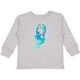 thumbnail image 3 of Inktastic Cute Mermaid, Blue Hair, Little Mermaid, Crown Girls Long Sleeve Toddler T-Shirt, 3 of 5