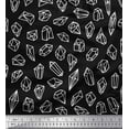 thumbnail image 1 of Soimoi Black polyester Crepe Fabric Crystal Stone Geometric Print Fabric by the Yard 42 Inch Wide, 1 of 3