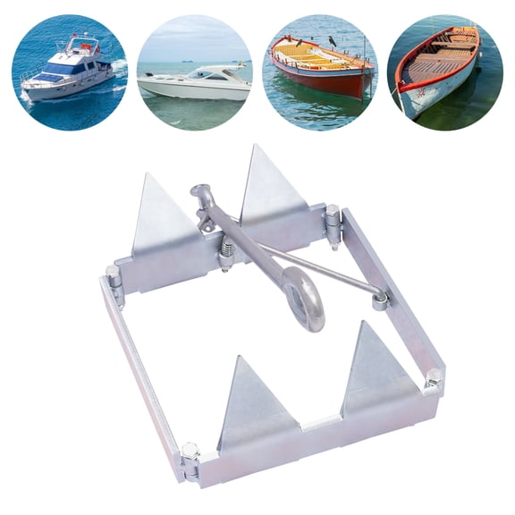 Wildnix Boat Sliding Cube Anchor, Foldable, Steel Construction with Galvanized Finish, Reliable Boat Anchoring with Fixed Teeth