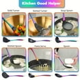 thumbnail image 6 of 17-Piece Titanium Rainbow Silicone Kitchen Utensils Set with Holder, Heat-Resistant Non-Stick Tools with Stainless Steel Handle Spatula, Ladle & Skimmer, 6 of 8