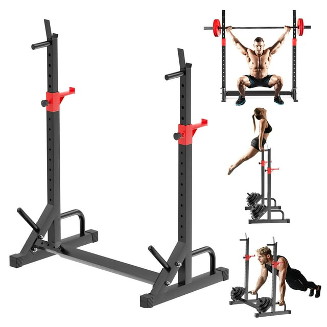 FONBEAR Support de Squat, Support de Barre, Presse à Banc Charge Maximale 550 LBS Support de Squat Réglable Multi-Fonction pour Musculation Gym à Domicile - Idéal pour Débutants et Usage Professionnel