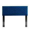 thumbnail image 3 of Pemberly Row Angular Channel Tufted Velvet Full/Queen Headboard in Navy, 3 of 11