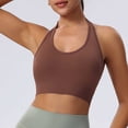 thumbnail image 4 of Halter Neck Sports Bra for Women Push Up Sexy Backless Stretch High Impact Wireless Yoga Bras, 4 of 5