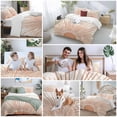 thumbnail image 5 of 3 Piece Boho Abstract Sun Duvet Cover Set California King,Microfiber Comforter/Quilt Cover with Corner Ties and 2 Pillowcases,Modern Beige Sun Light Lines All Season Soft Bedding with Zipper Closure, 5 of 8